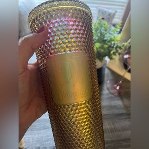 Starbucks Disneyland iridescent gold studded tumbler